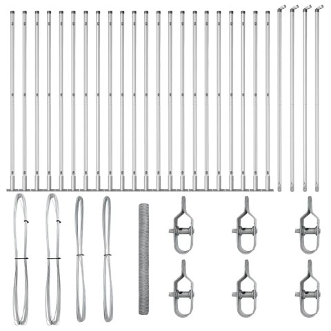SŁUPEK OGRODZENIOWY. SREBRNY 50X 1,6M (SIATKA 36MM) STAL