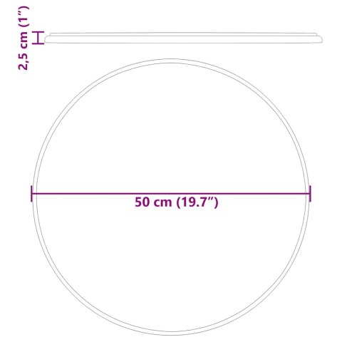 BLAT DO STOŁU CZARNY Ø50X2,5CM MARMUR
