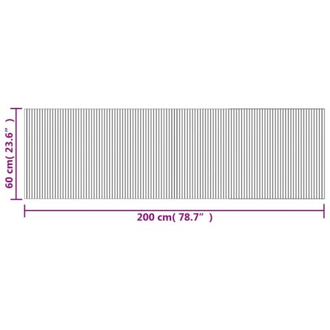 DYWAN PROSTOKĄTNY BRĄZOWY 60X200CM BAMBUSOWY