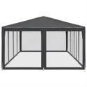 NAMIOT IMPREZOWY Z 12 ŚCIANAMI Z SIATKI ANTRACYT 8X4 M HDPE