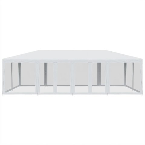 NAMIOT IMPREZOWY Z 12 ŚCIANAMI Z SIATKI BIAŁY 8X4 M HDPE
