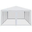 NAMIOT IMPREZOWY Z 12 ŚCIANAMI Z SIATKI BIAŁY 8X4 M HDPE