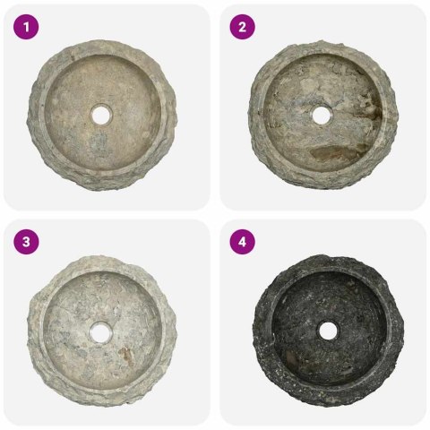 UMYWALKA Ø40X12CM MARMUROWA SZARA