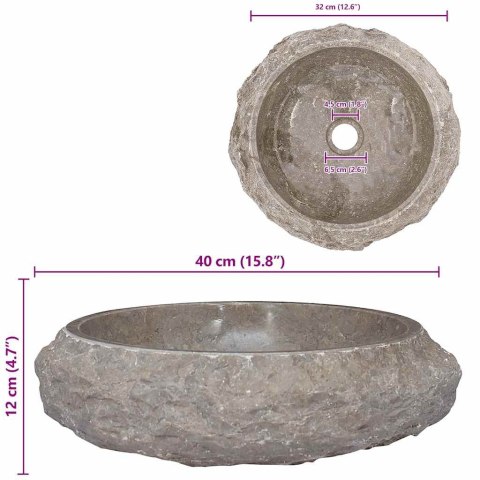 UMYWALKA Ø40X12CM MARMUROWA SZARA