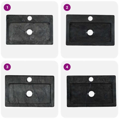 UMYWALKA DO MONTAŻU NA ŚCIANIE CZARNA 38X24X6,5CM MARMUR