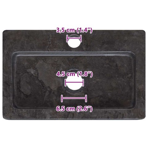 UMYWALKA DO MONTAŻU NA ŚCIANIE CZARNA 38X24X6,5CM MARMUR