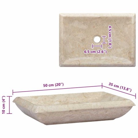 UMYWALKA KREMOWA 50X35X10CM MARMUROWA