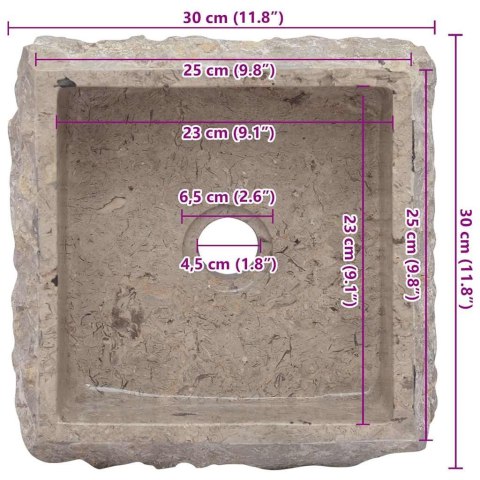 UMYWALKA SZARA 30X 30X 13CM MARMUROWA