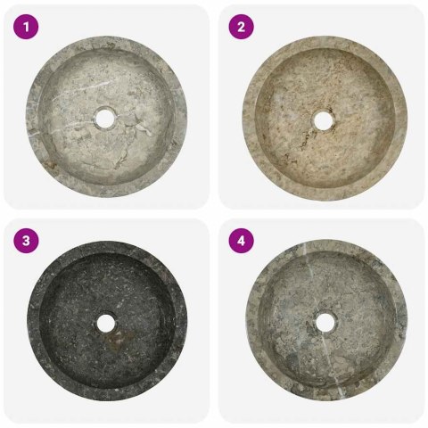 UMYWALKA SZARA Ø40X12CM MARMUROWA