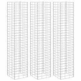 WYSOKIE DONICE GABIONOWE 3 SZT. 30X30X150CM ŻELAZO