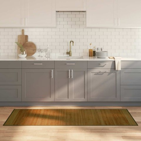 DYWAN PROSTOKĄTNY BRĄZOWY 70X200CM BAMBUSOWY