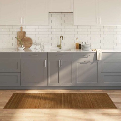 DYWAN PROSTOKĄTNY BRĄZOWY 80X200CM BAMBUSOWY