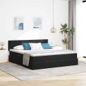 VidaXL Łóżko Ze LED Lights Z zagłówkiem Czarny 200 x 200 cm Aksamit