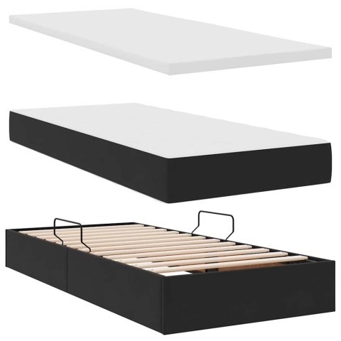 VidaXL Łóżko Ze LED Lights Z zagłówkiem Czarny 200 x 200 cm Aksamit