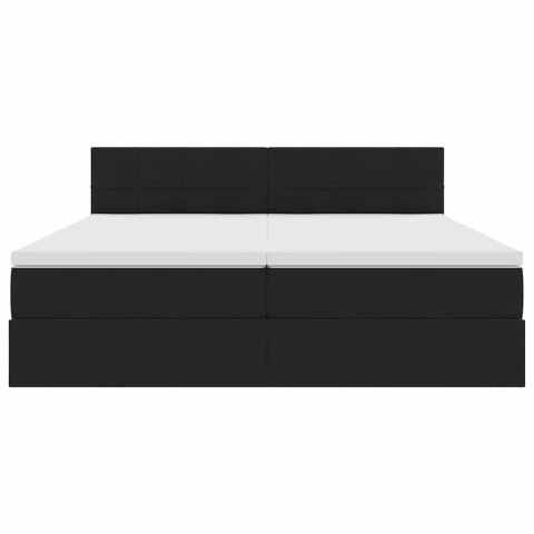 VidaXL Łóżko Ze LED Lights Z zagłówkiem Czarny 200 x 200 cm Aksamit