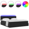 VidaXL Łóżko Ze LED Lights Z zagłówkiem Czarny 200 x 200 cm Aksamit