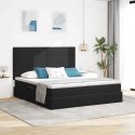 VidaXL Łóżko Ze LED Lights Z zagłówkiem Czarny 200 x 200 cm Aksamit