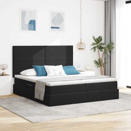 VidaXL Łóżko Ze LED Lights Z zagłówkiem Czarny 200 x 200 cm Aksamit