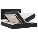 VidaXL Łóżko Ze LED Lights Z zagłówkiem Czarny 200 x 200 cm Aksamit