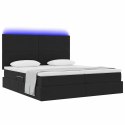 VidaXL Łóżko Ze LED Lights Z zagłówkiem Czarny 200 x 200 cm Aksamit