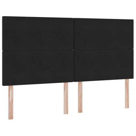 VidaXL Łóżko Ze LED Lights Z zagłówkiem Czarny 200 x 200 cm Aksamit