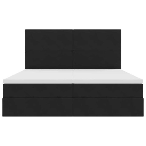 VidaXL Łóżko Ze LED Lights Z zagłówkiem Czarny 200 x 200 cm Aksamit