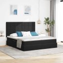 VidaXL Łóżko Ze LED Lights Z zagłówkiem Czarny 200 x 200 cm Aksamit