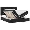 VidaXL Łóżko Ze LED Lights Z zagłówkiem Czarny 200 x 200 cm Aksamit