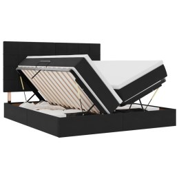 VidaXL Łóżko Ze LED Lights Z zagłówkiem Czarny 200 x 200 cm Aksamit
