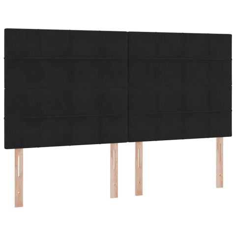 VidaXL Łóżko Ze LED Lights Z zagłówkiem Czarny 200 x 200 cm Aksamit
