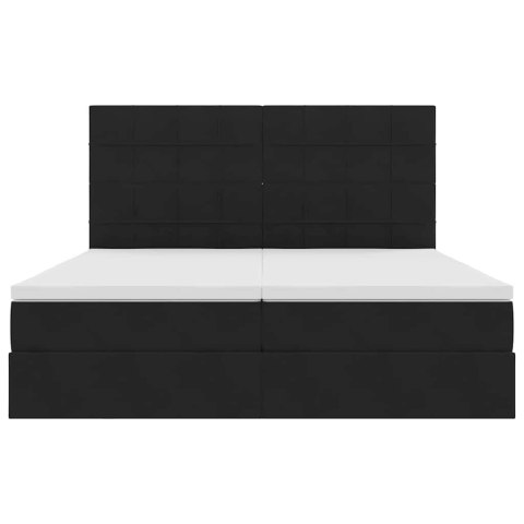 VidaXL Łóżko Ze LED Lights Z zagłówkiem Czarny 200 x 200 cm Aksamit