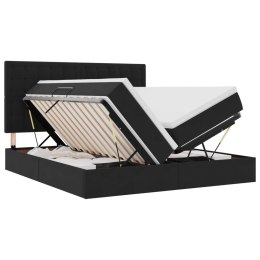 VidaXL Łóżko Ze LED Lights Z zagłówkiem Czarny 200 x 200 cm Aksamit
