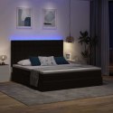 VidaXL Łóżko Ze LED Lights Z zagłówkiem Czarny 200 x 200 cm Aksamit