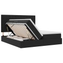 VidaXL Łóżko Ze LED Lights Z zagłówkiem Czarny 200 x 200 cm Aksamit