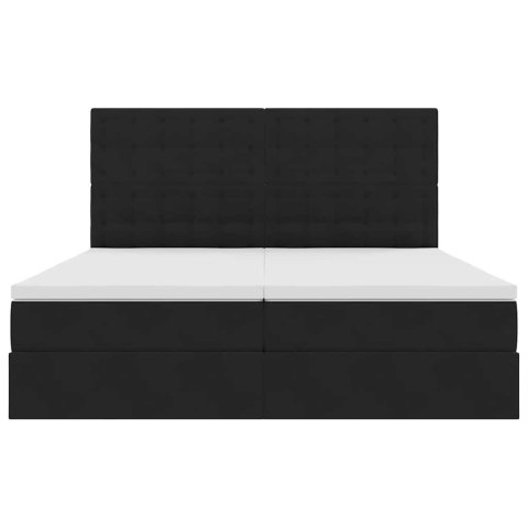 VidaXL Łóżko Ze LED Lights Z zagłówkiem Czarny 200 x 200 cm Aksamit