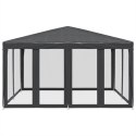 NAMIOT IMPREZOWY Z 8 ŚCIANAMI Z SIATKI ANTRACYT 4X4 M HDPE