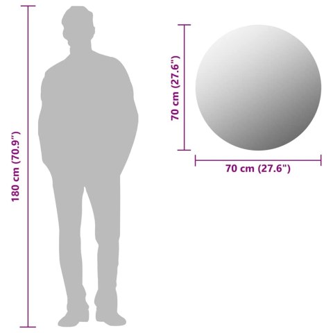 LUSTRO ŚCIENNE 70CM OKRĄGŁE SZKLANE