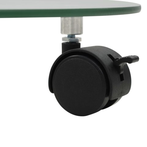 STOJAKI NA KWIATY NA KÓŁKACH 2 SZT. SZKŁO 28CM OKRĄGŁE