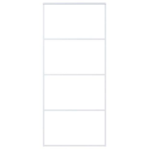 VidaXL Drzwi przesuwne, szkło ESG i aluminium, 90x205 cm, białe