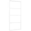 VidaXL Drzwi przesuwne, szkło ESG i aluminium, 90x205 cm, białe
