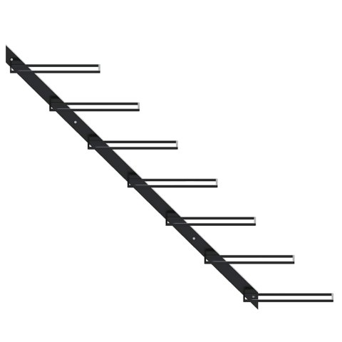 VidaXL Ścienny uchwyt na 7 butelek wina, czarny, metalowy