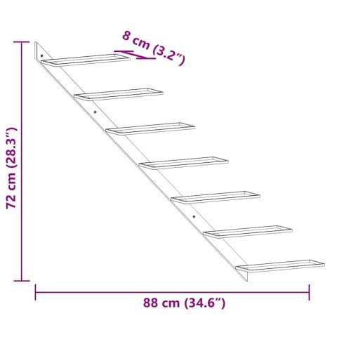 VidaXL Ścienny uchwyt na 7 butelek wina, czarny, metalowy