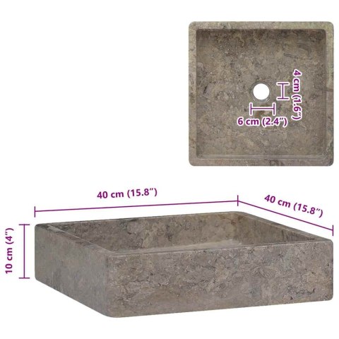 UMYWALKA SZARA 40X40X10CM MARMUROWA