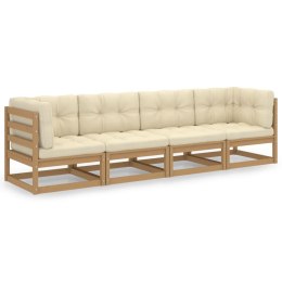 4-OSOBOWA SOFA OGRODOWA Z PODUSZKAMI DREWNO SOSNOWE