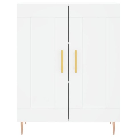 VidaXL Witrynka, biała, 69,5x34x180 cm, materiał drewnopochodny