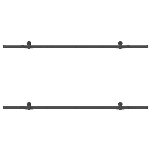 VidaXL System do montażu drzwi przesuwnych, 213,5 cm, stal, czarny
