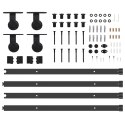 VidaXL System do montażu drzwi przesuwnych, 213,5 cm, stal, czarny
