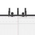 VidaXL System do montażu drzwi przesuwnych, 213,5 cm, stal, czarny