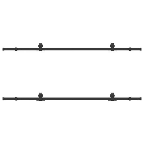 VidaXL System do montażu drzwi przesuwnych, 213,5 cm, stal, czarny