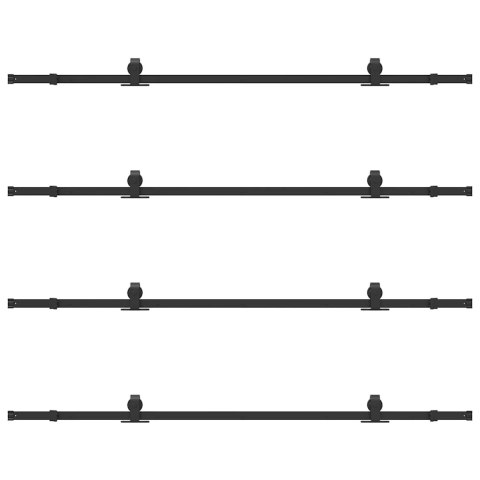 VidaXL System do montażu drzwi przesuwnych, 305 cm, stal, czarny